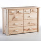 Natural Unfinished Wood Ten Drawer Dresser By Homeroots | Dressers | Modishstore