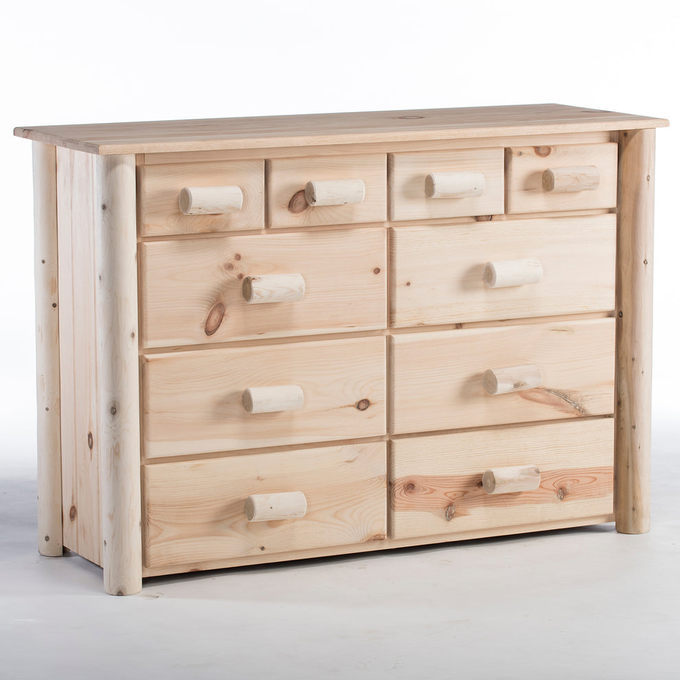Natural Unfinished Wood Ten Drawer Dresser By Homeroots | Dressers | Modishstore - 2