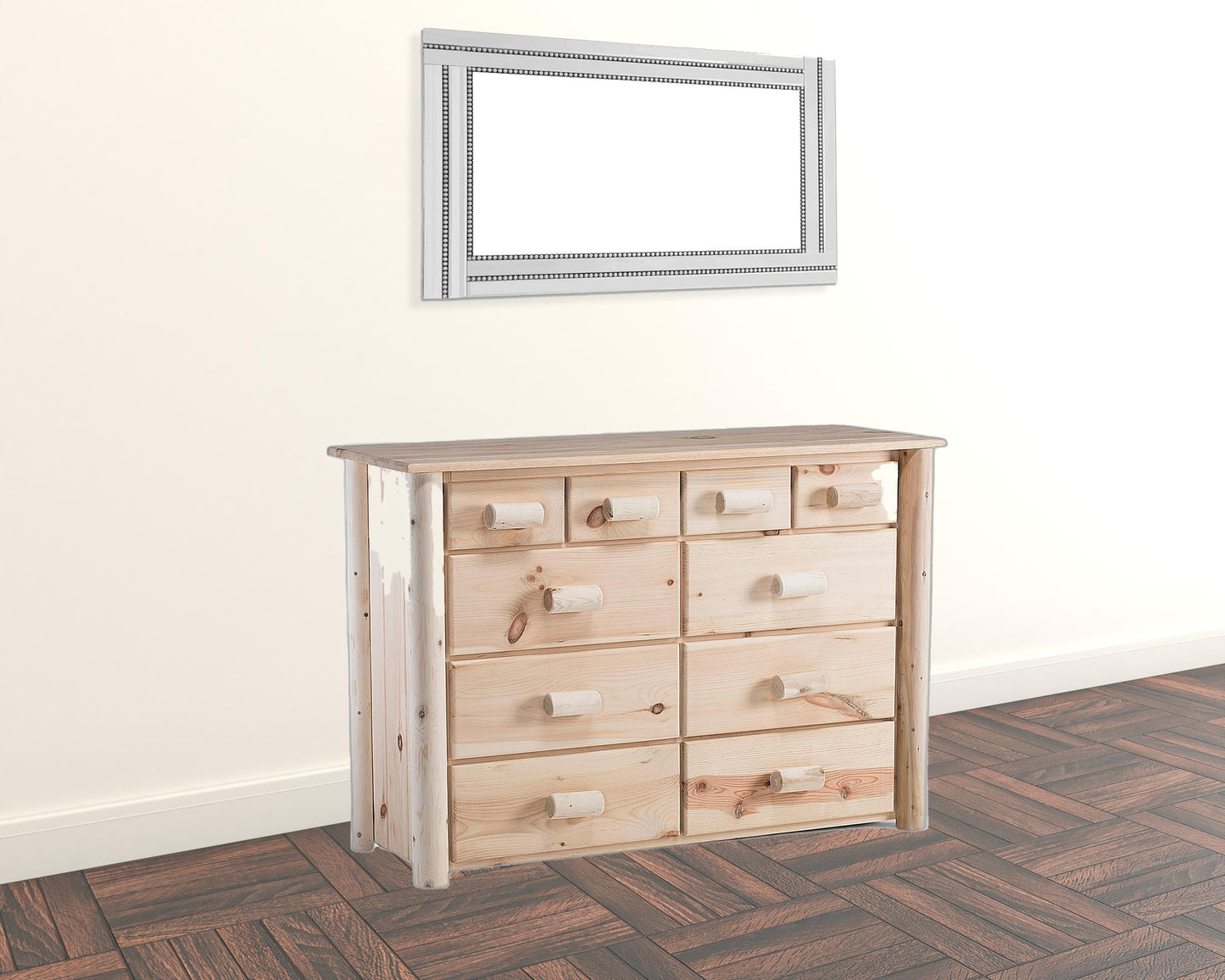 Natural Unfinished Wood Ten Drawer Dresser By Homeroots | Dressers | Modishstore - 3