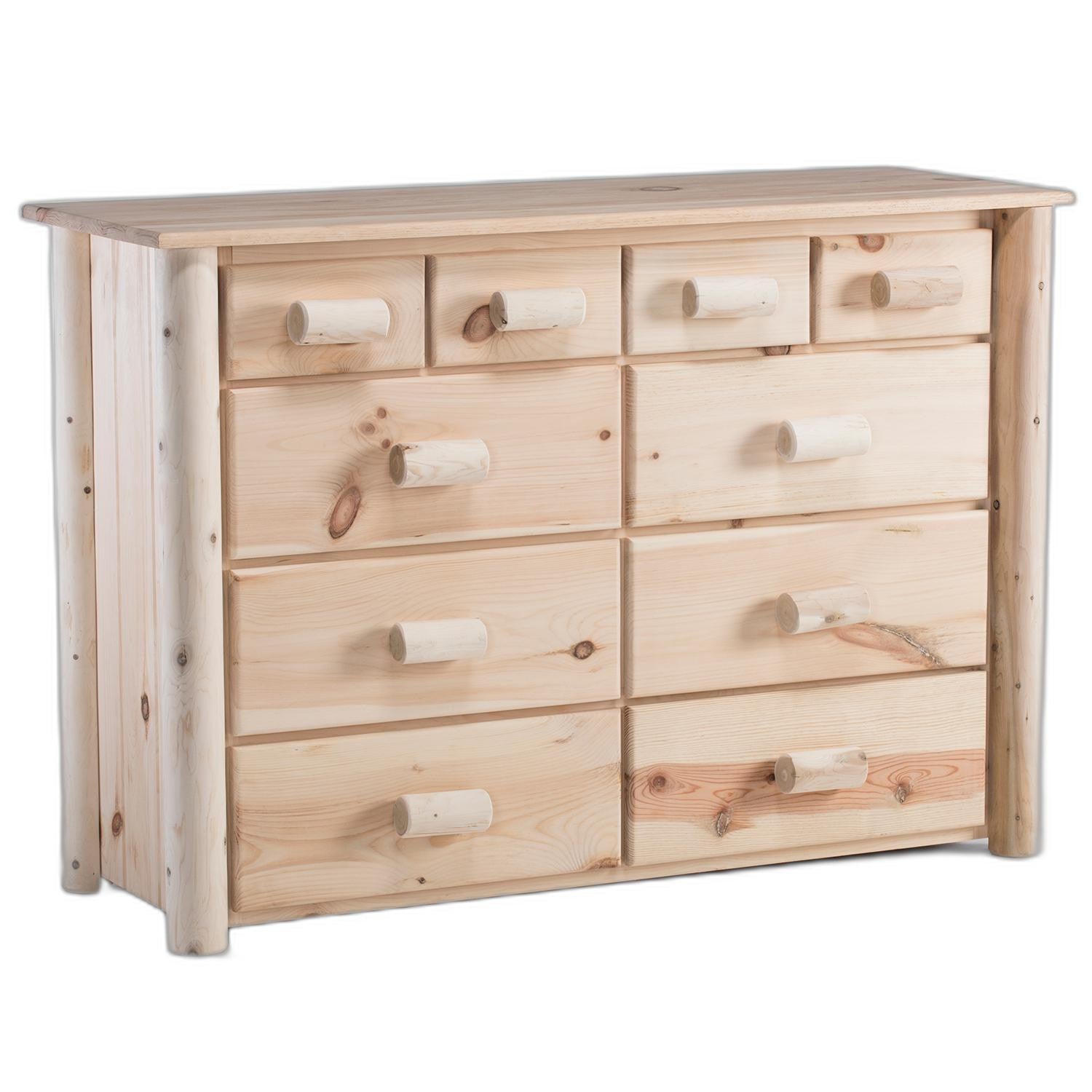 Natural Unfinished Wood Ten Drawer Dresser By Homeroots | Dressers | Modishstore - 6