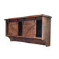Rustic Wooden Shelf with Barn Door Storage and Hooks By Homeroots | Shelves & Shelving Units | Modishstore - 3