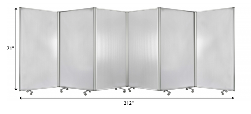 Clear Metal Panel Resilient Screen By Homeroots - 370388 | Room Dividers | Modishstore - 2