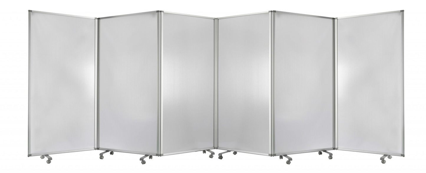 Clear Metal  Panel Resilient Screen By Homeroots - 370388 | Room Dividers | Modishstore - 3