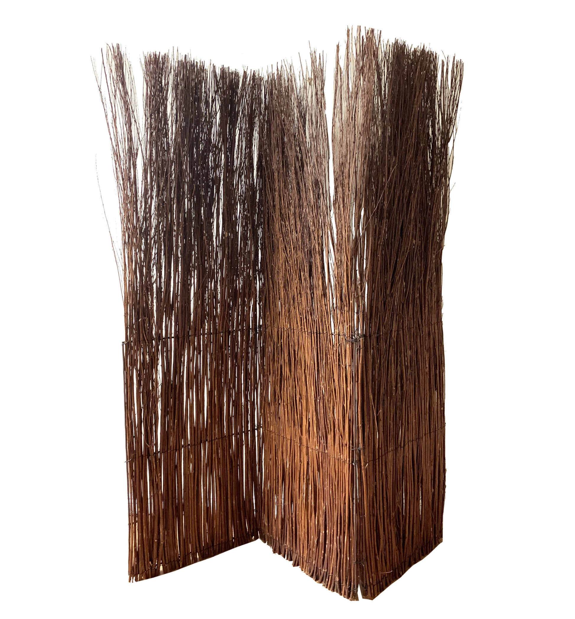 Rustic Willow Branch Three Panel Room Divider Screen By Homeroots | Room Dividers | Modishstore