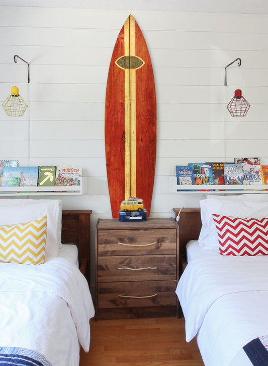 Vintage Look Red Surfboard Wall Art By Homeroots | Wall Decor | Modishstore