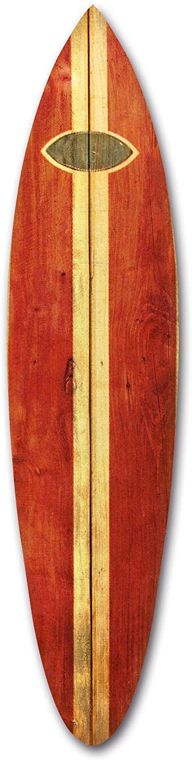 Vintage Look Red Surfboard Wall Art By Homeroots | Wall Decor | Modishstore - 3