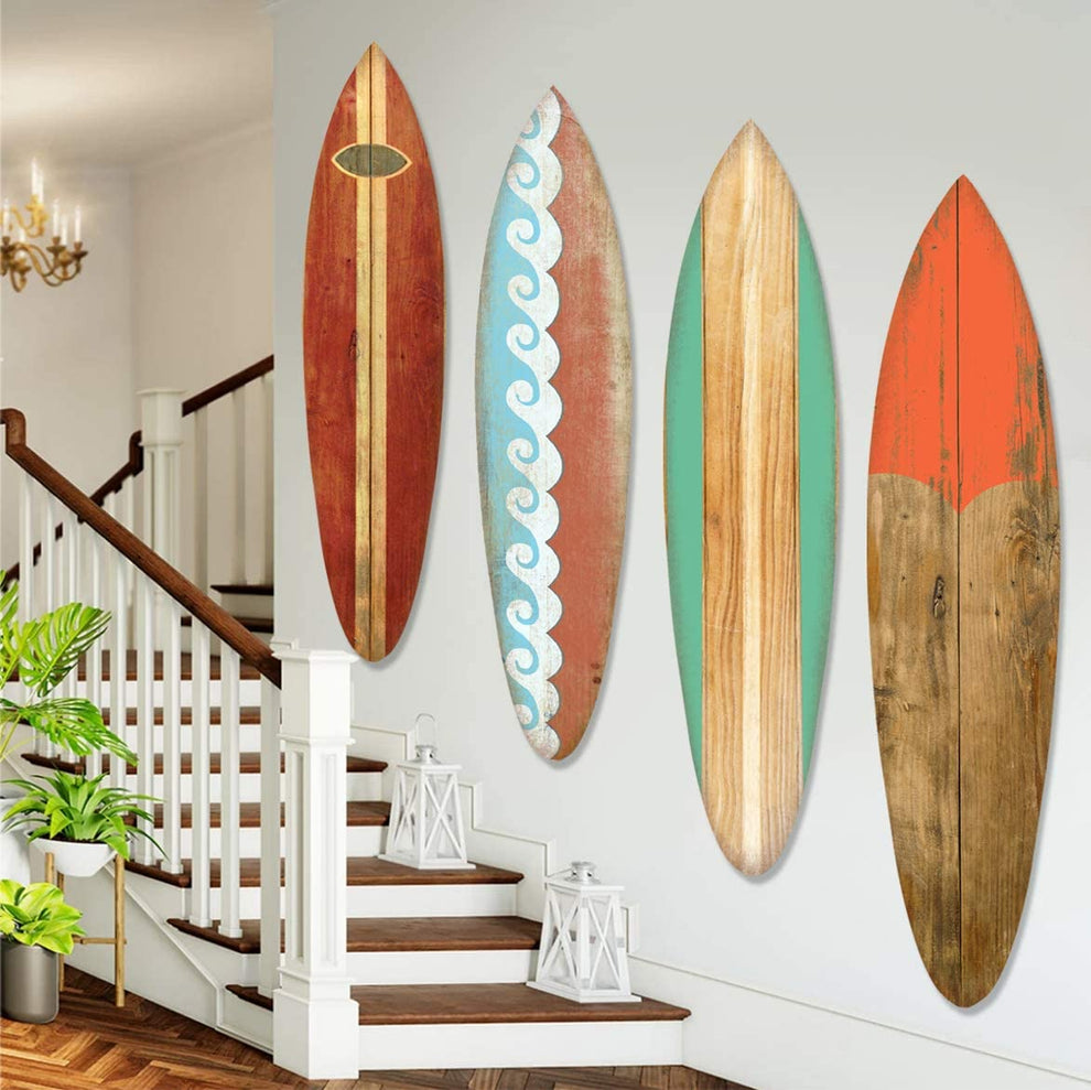 Vintage Look Red Surfboard Wall Art By Homeroots | Wall Decor | Modishstore - 4