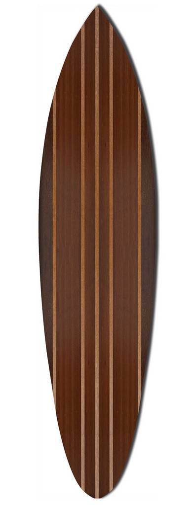 Multi Tonal Brown Stripe Surfboard Wall Art By Homeroots | Wall Decor | Modishstore - 3