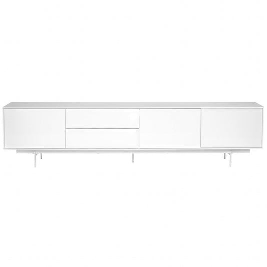 Crisp High Gloss White Lacquer Media TV Stand By Homeroots | TV Stands | Modishstore