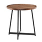 Round Side Table in American Walnut and Black By Homeroots | Side Tables | Modishstore