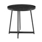 21.66" X 21.66" X 22.05" Round Side Table In Black Ash Wood And Black By Homeroots | End Tables | Modishstore - 2