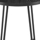 21.66" X 21.66" X 22.05" Round Side Table In Black Ash Wood And Black By Homeroots