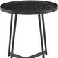 21.66" X 21.66" X 22.05" Round Side Table In Black Ash Wood And Black By Homeroots