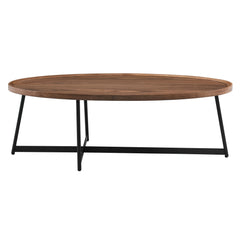 Modern Elegance Walnut Oval and Black Coffee Table By Homeroots