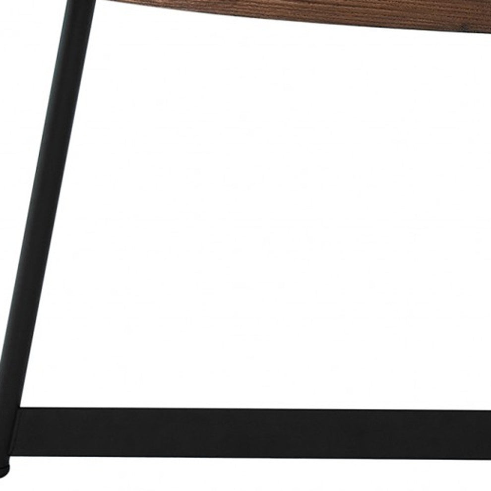 Modern Elegance Walnut Oval and Black Coffee Table By Homeroots | Coffee Tables | Modishstore - 6