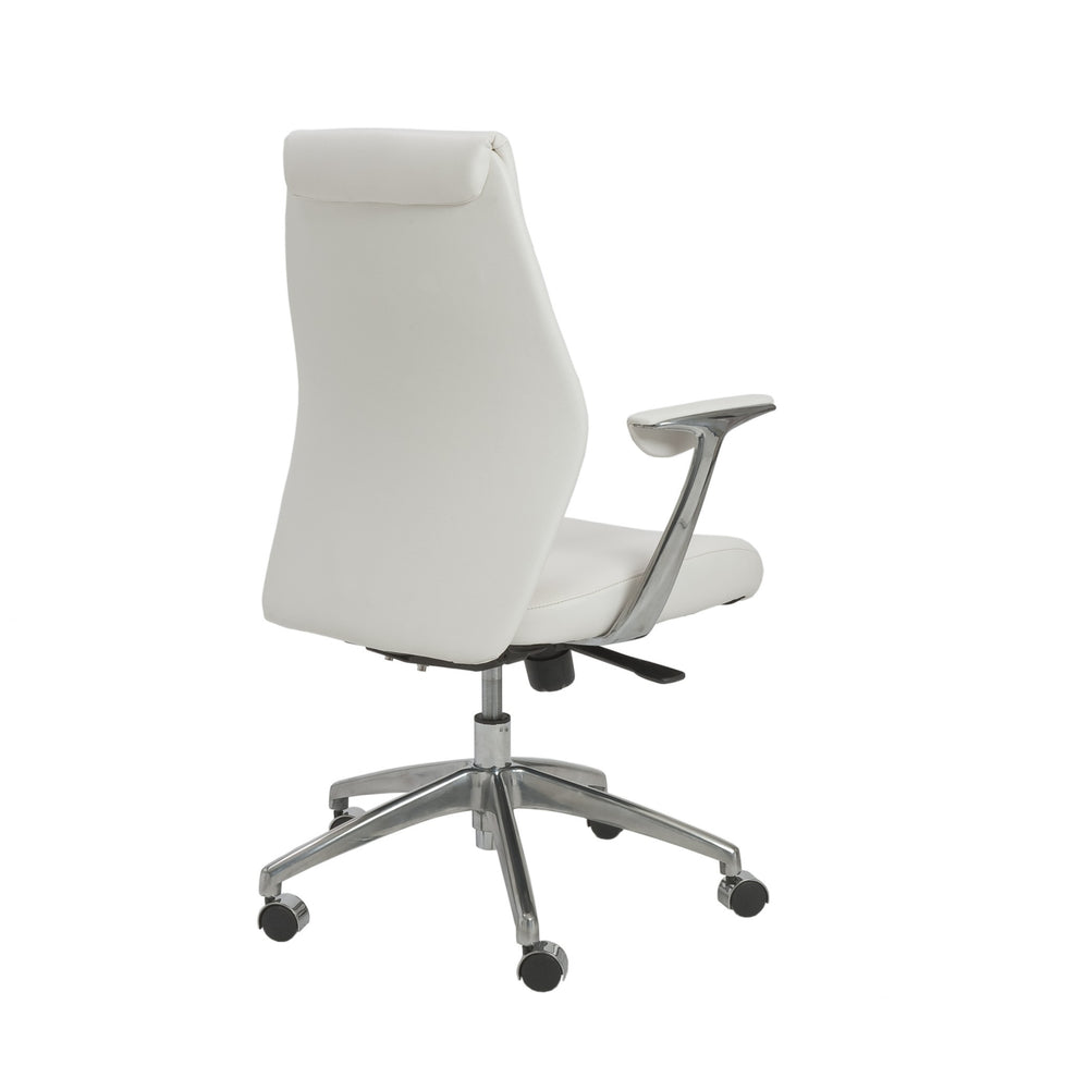 Low Back Office Chair in Gray with Polished Aluminum Base By Homeroots | Office Chairs | Modishstore - 8