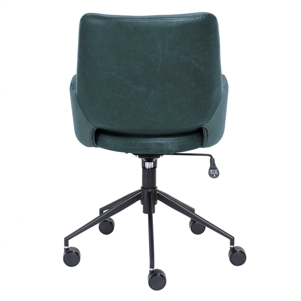 Tilt Office Chair in Blue Fabric and Leatherette with Black Base By Homeroots | Office Chairs | Modishstore - 4