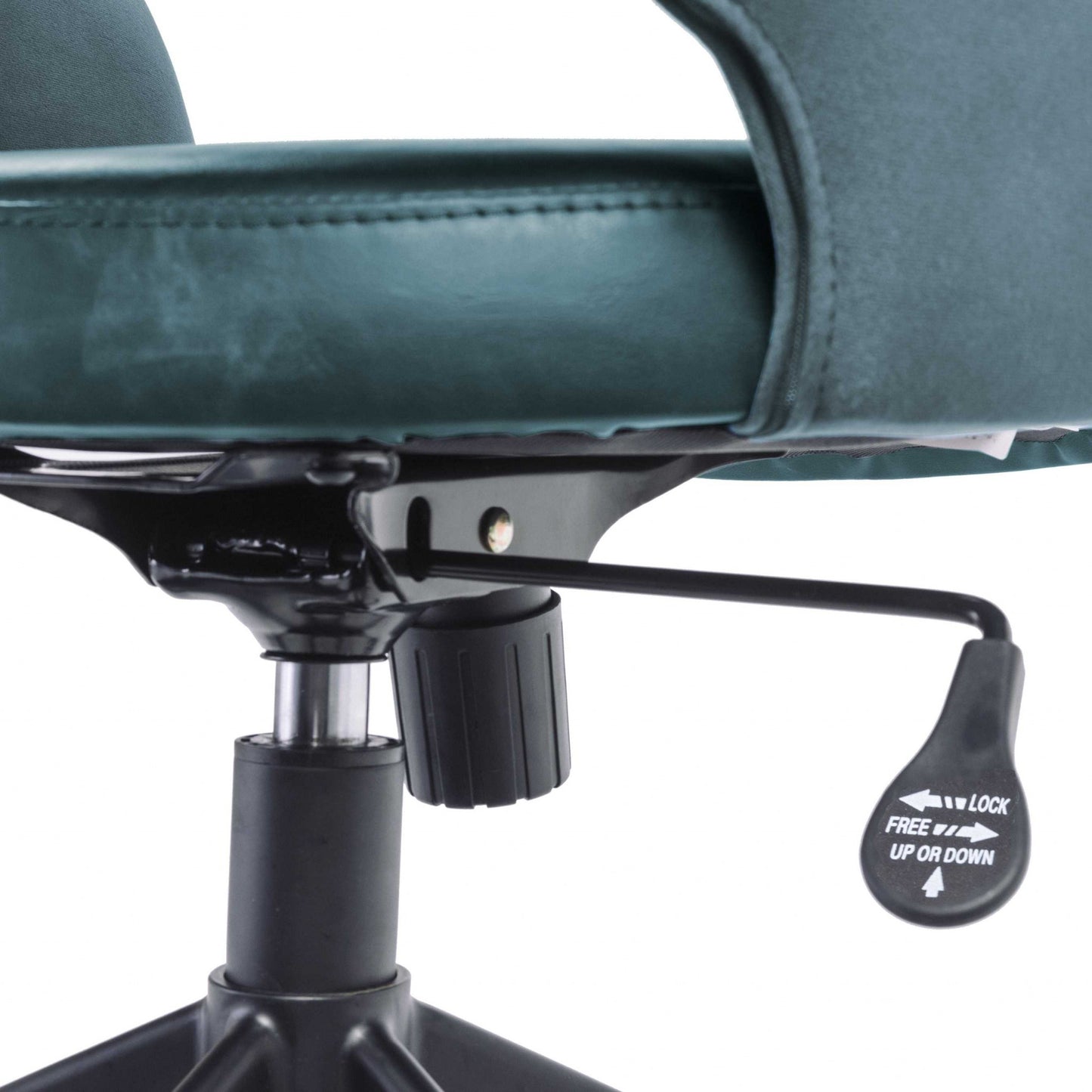 Tilt Office Chair in Blue Fabric and Leatherette with Black Base By Homeroots | Office Chairs | Modishstore - 5