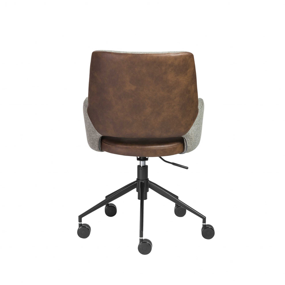 Tilt Office Chair in Blue Fabric and Leatherette with Black Base By Homeroots | Office Chairs | Modishstore - 10