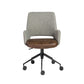 Office Chair in Gray Fabric and Light Brown Leatherette with Black Base By Homeroots | Office Chairs | Modishstore