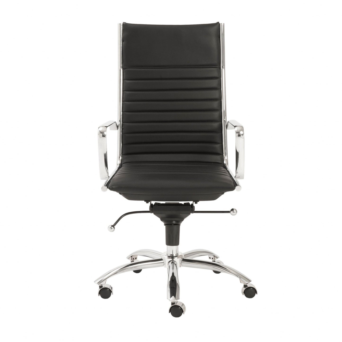 High Back Office Chair in Black with Chromed Steel Base By Homeroots - 370516 | Office Chairs | Modishstore