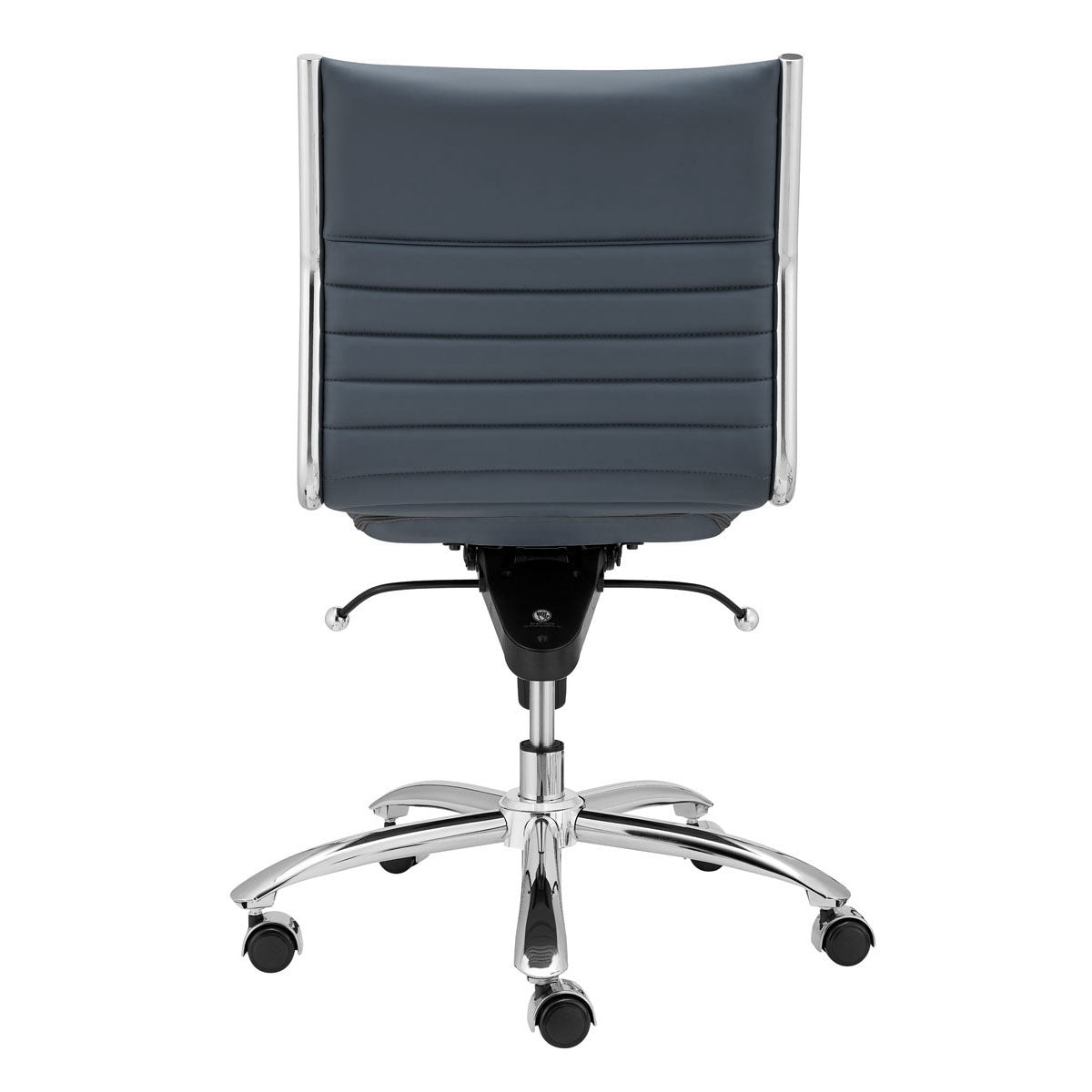 Low Back Office Chair without Armrests in Black with Chromed Steel Base By Homeroots | Office Chairs | Modishstore - 11