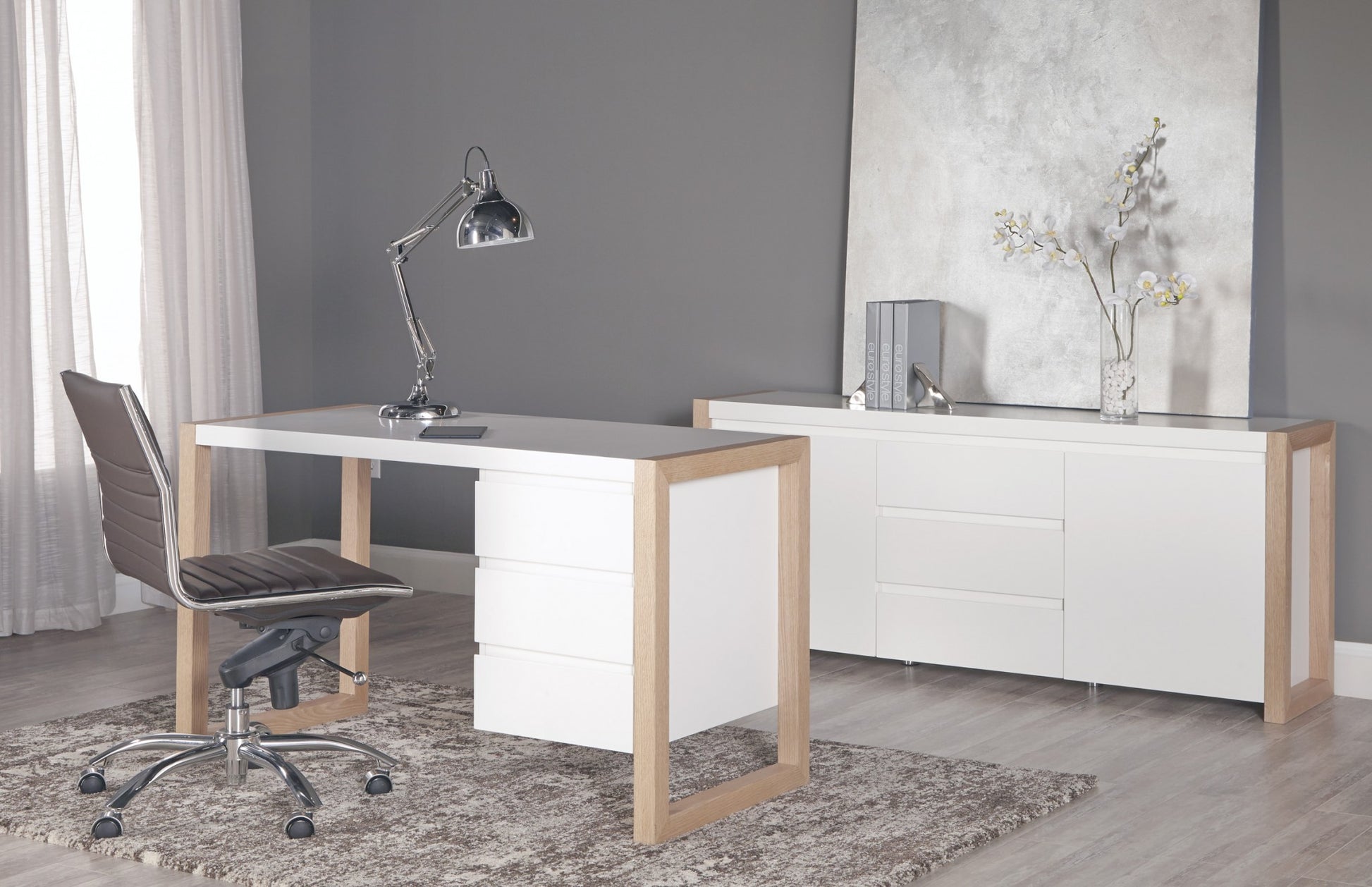 Low Back Office Chair without Armrests in Black with Chromed Steel Base By Homeroots | Office Chairs | Modishstore - 17