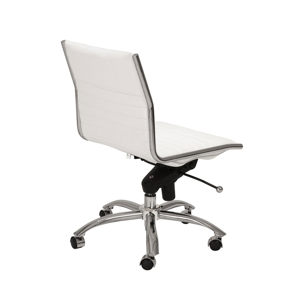 Low Back Office Chair without Armrests in Gray with Chromed Steel Base By Homeroots | Office Chairs | Modishstore - 13