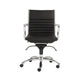 Low Back Office Chair in Black with Chromed Steel Base By Homeroots - 370531 | Office Chairs | Modishstore