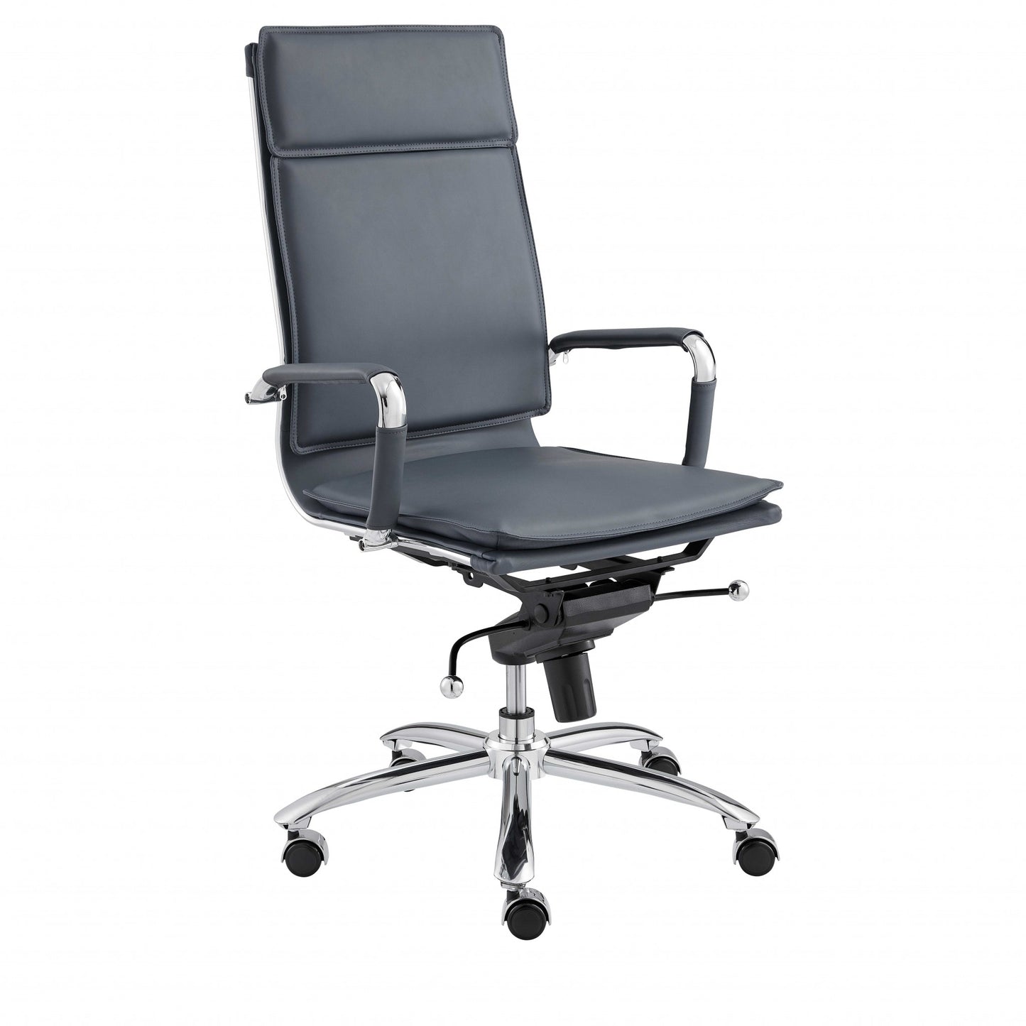 High Back Office Chair in Black with Chromed Steel Base By Homeroots - 370545 | Office Chairs | Modishstore - 7
