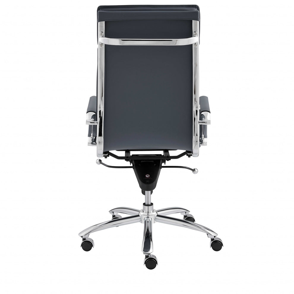 High Back Office Chair in Black with Chromed Steel Base By Homeroots - 370545 | Office Chairs | Modishstore - 10