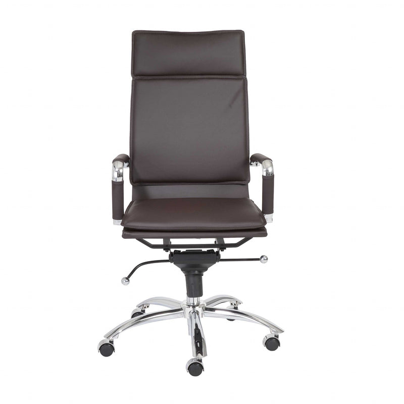 High Back Office Chair in Black with Chromed Steel Base By Homeroots - 370545 | Office Chairs | Modishstore - 11
