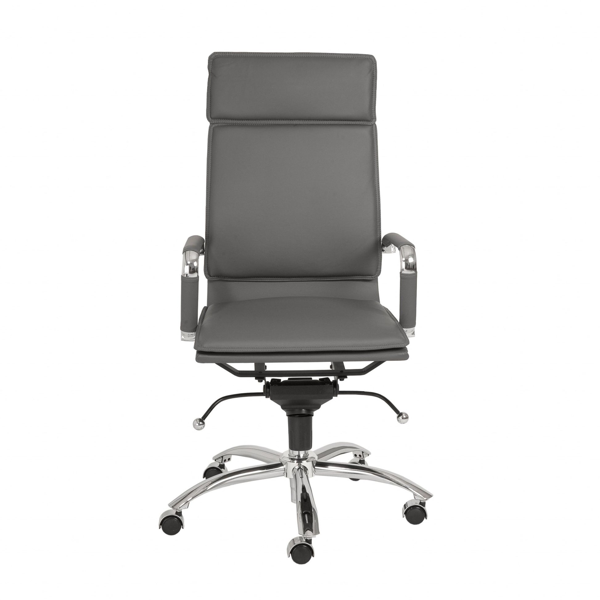 High Back Office Chair in Black with Chromed Steel Base By Homeroots - 370545 | Office Chairs | Modishstore - 17