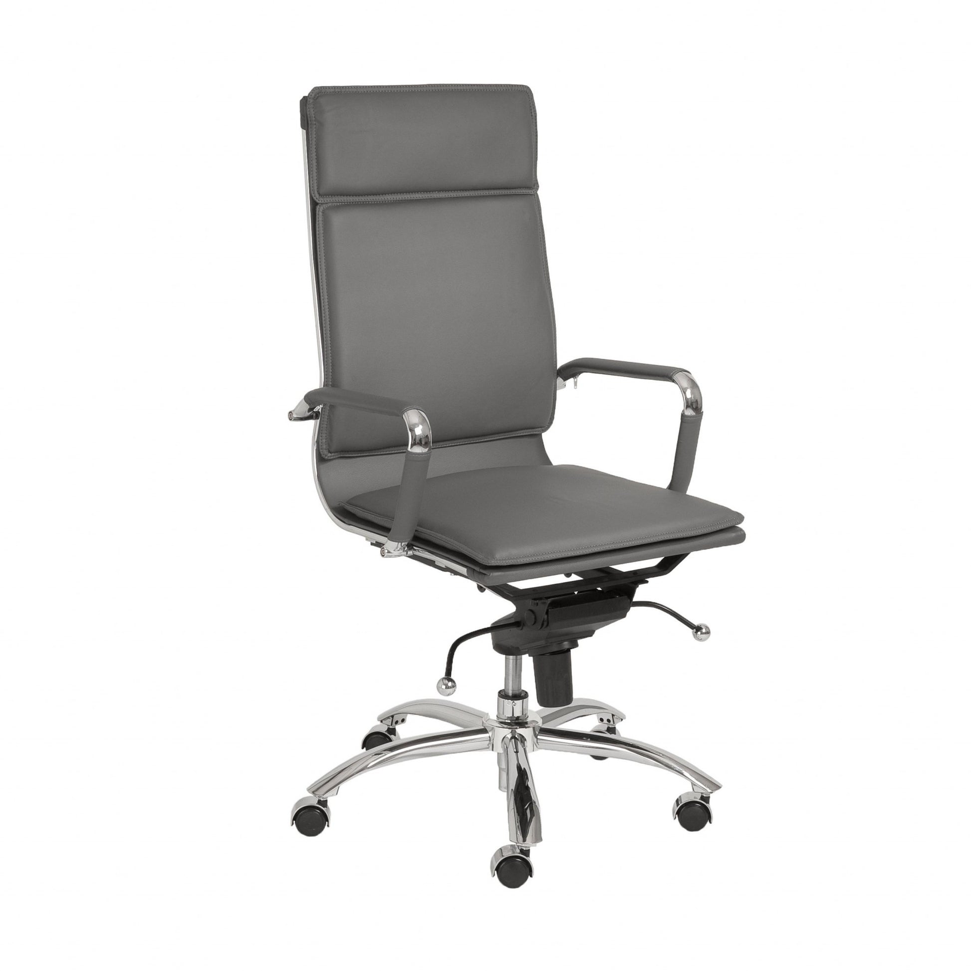 High Back Office Chair in Black with Chromed Steel Base By Homeroots - 370545 | Office Chairs | Modishstore - 22