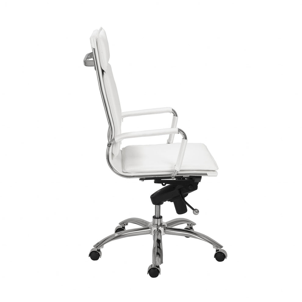 High Back Office Chair in Black with Chromed Steel Base By Homeroots - 370545 | Office Chairs | Modishstore - 24