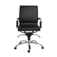 Low Back Office Chair in Black with Chromed Steel Base By Homeroots - 370555 | Office Chairs | Modishstore