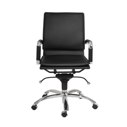 Low Back Office Chair in Black with Chromed Steel Base By Homeroots - 370555 | Office Chairs | Modishstore