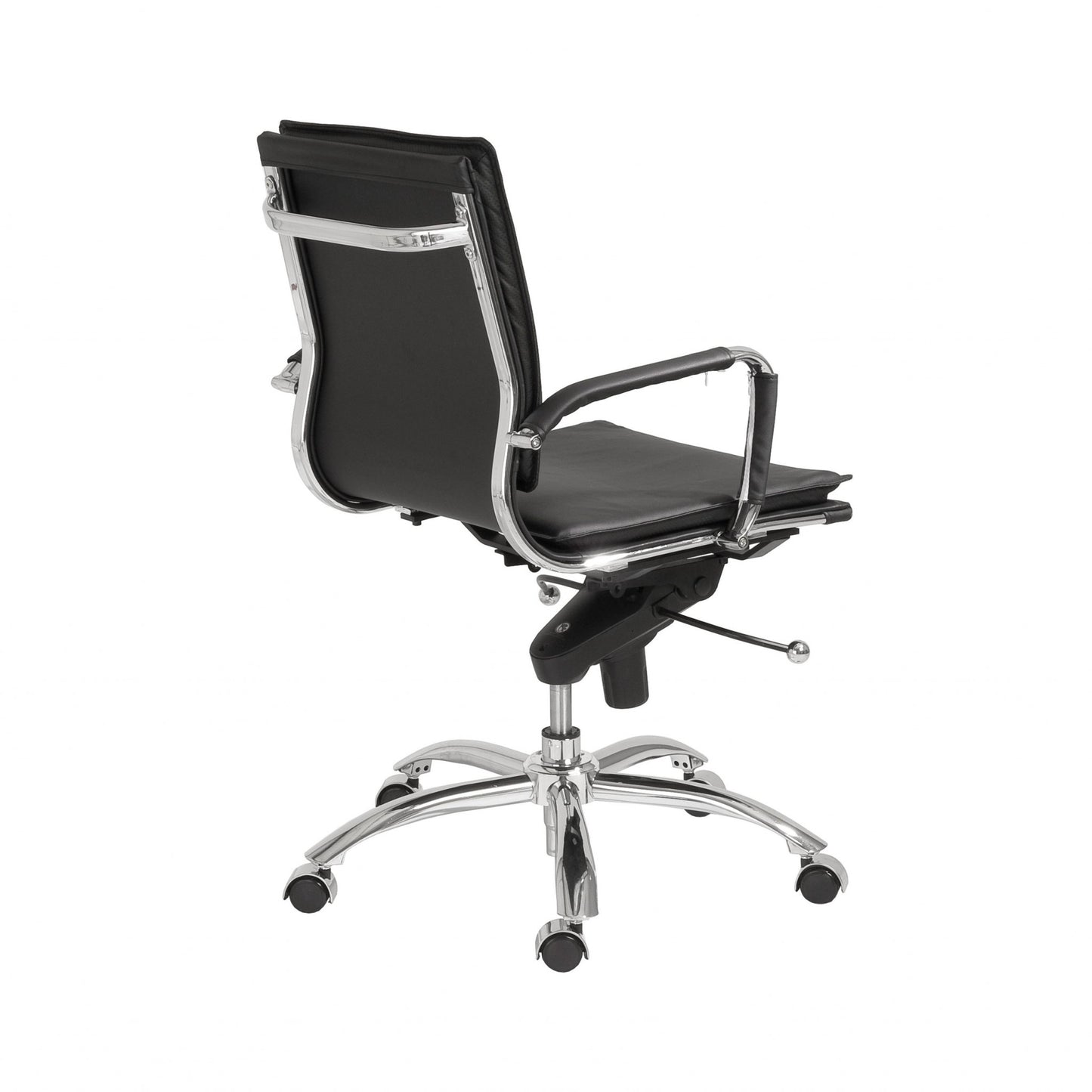Low Back Office Chair in Black with Chromed Steel Base By Homeroots - 370555 | Office Chairs | Modishstore - 4