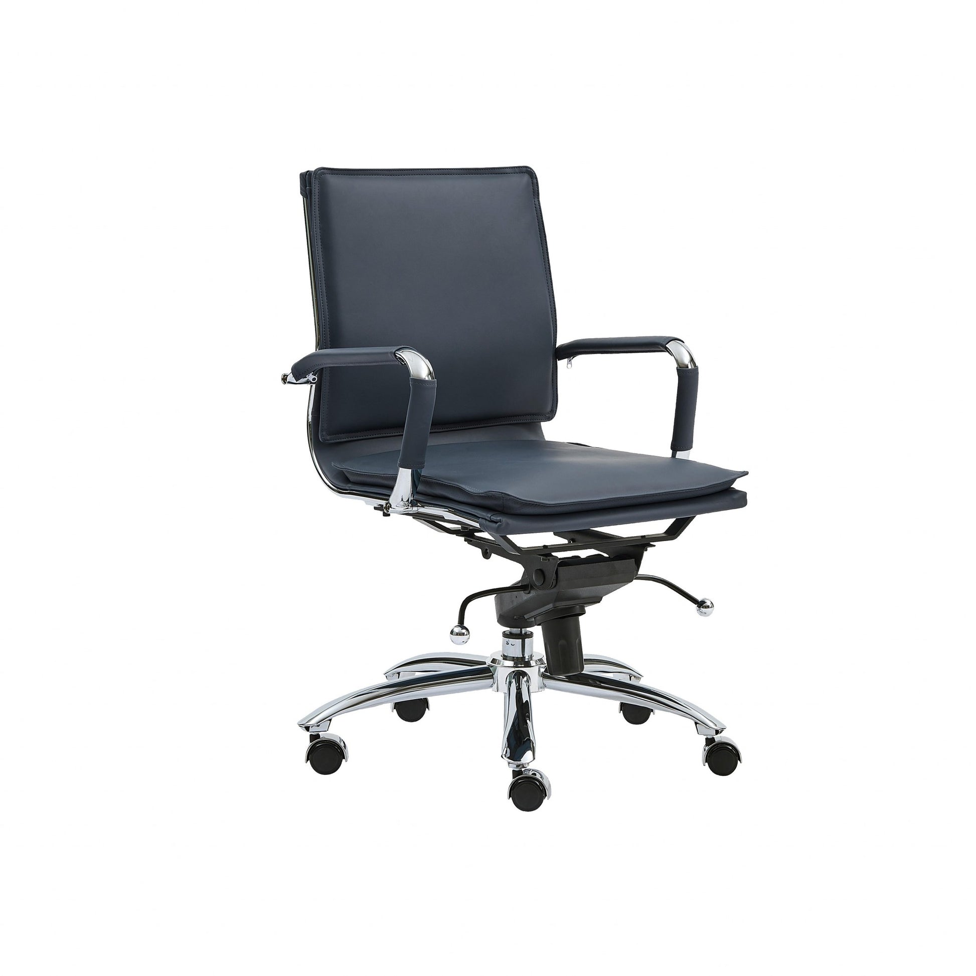 Low Back Office Chair in Black with Chromed Steel Base By Homeroots - 370555 | Office Chairs | Modishstore - 6