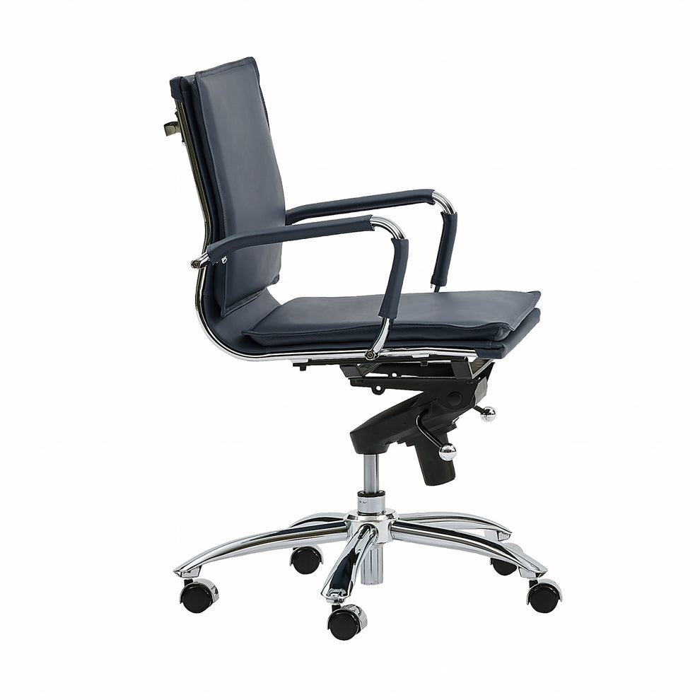 Low Back Office Chair in Black with Chromed Steel Base By Homeroots - 370555 | Office Chairs | Modishstore - 7