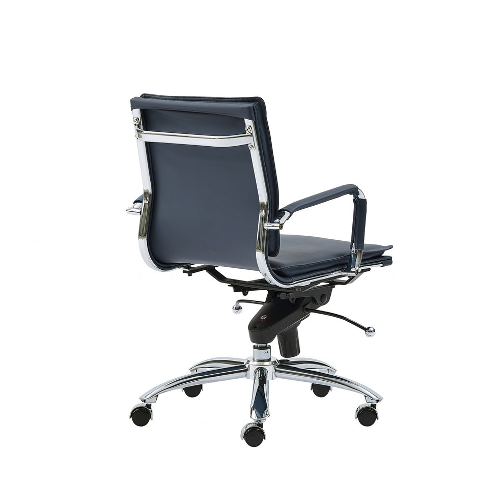 Low Back Office Chair in Black with Chromed Steel Base By Homeroots - 370555 | Office Chairs | Modishstore - 8