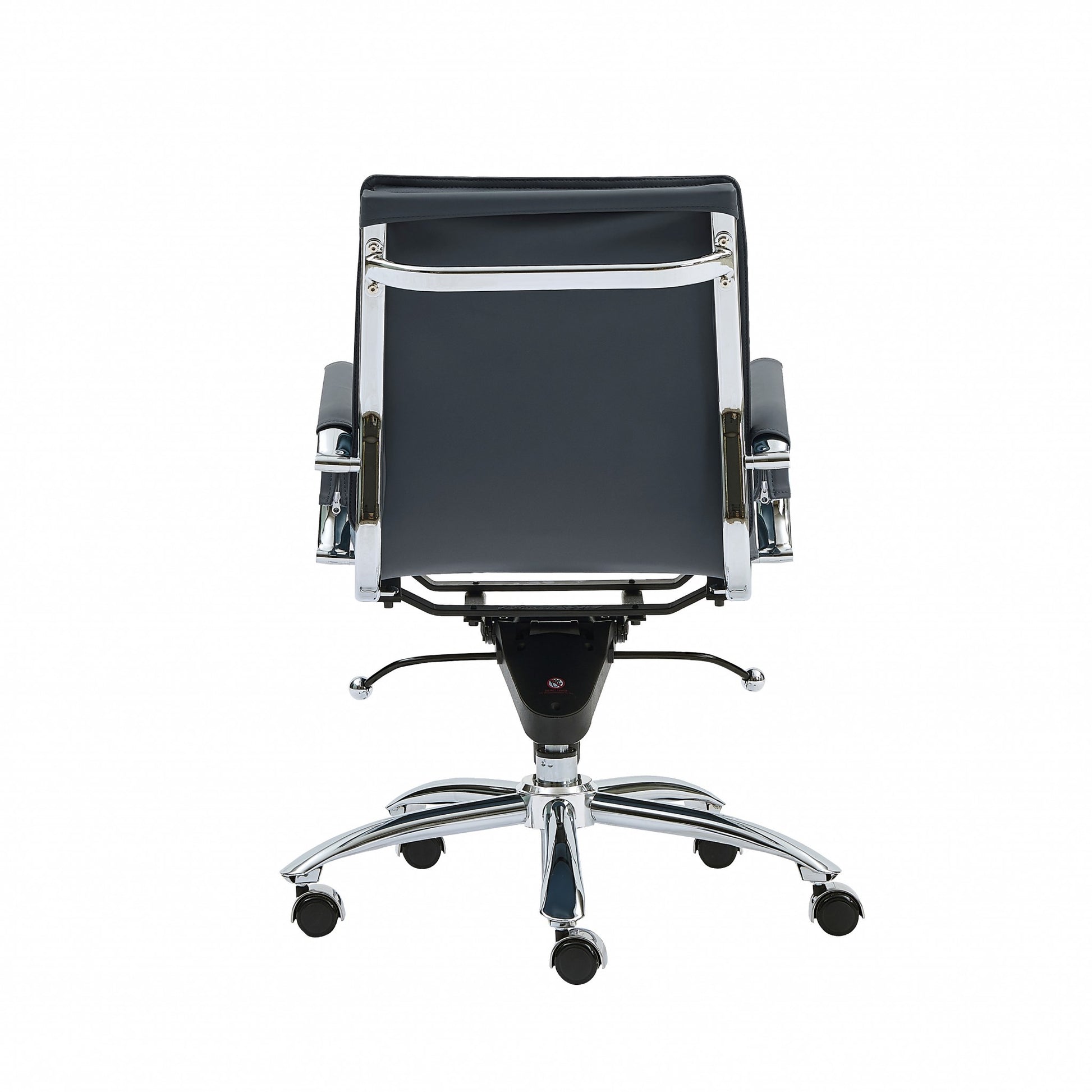 Low Back Office Chair in Black with Chromed Steel Base By Homeroots - 370555 | Office Chairs | Modishstore - 9