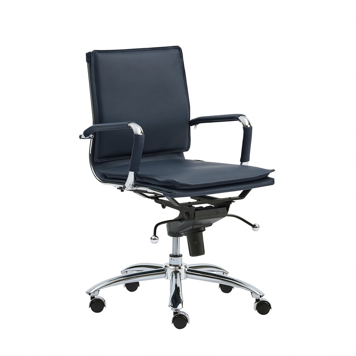 Low Back Office Chair in Black with Chromed Steel Base By Homeroots - 370555 | Office Chairs | Modishstore - 10