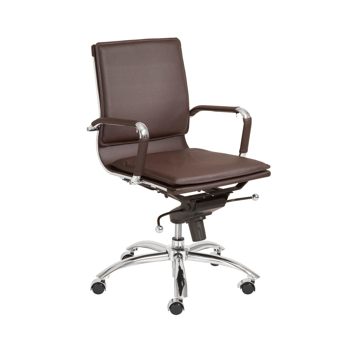 Low Back Office Chair in Black with Chromed Steel Base By Homeroots - 370555 | Office Chairs | Modishstore - 12