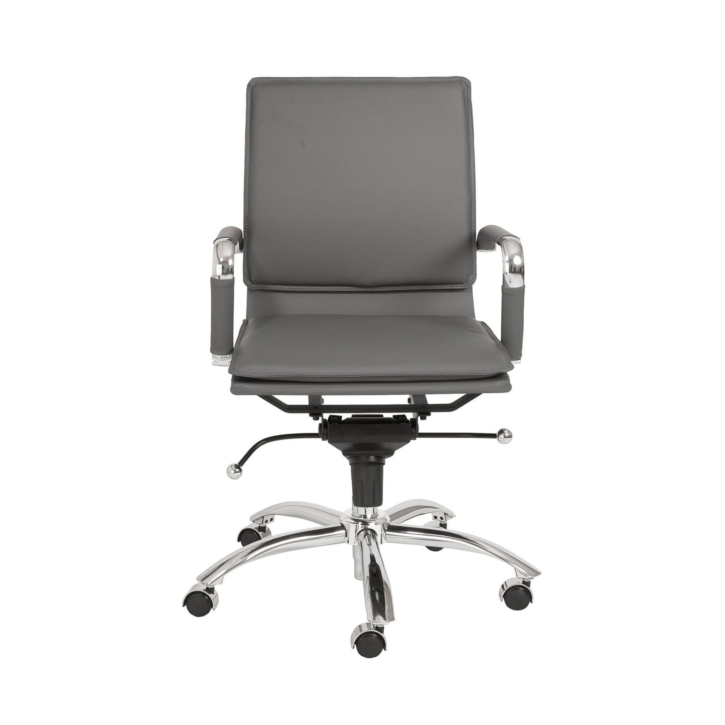Low Back Office Chair in Black with Chromed Steel Base By Homeroots - 370555 | Office Chairs | Modishstore - 23
