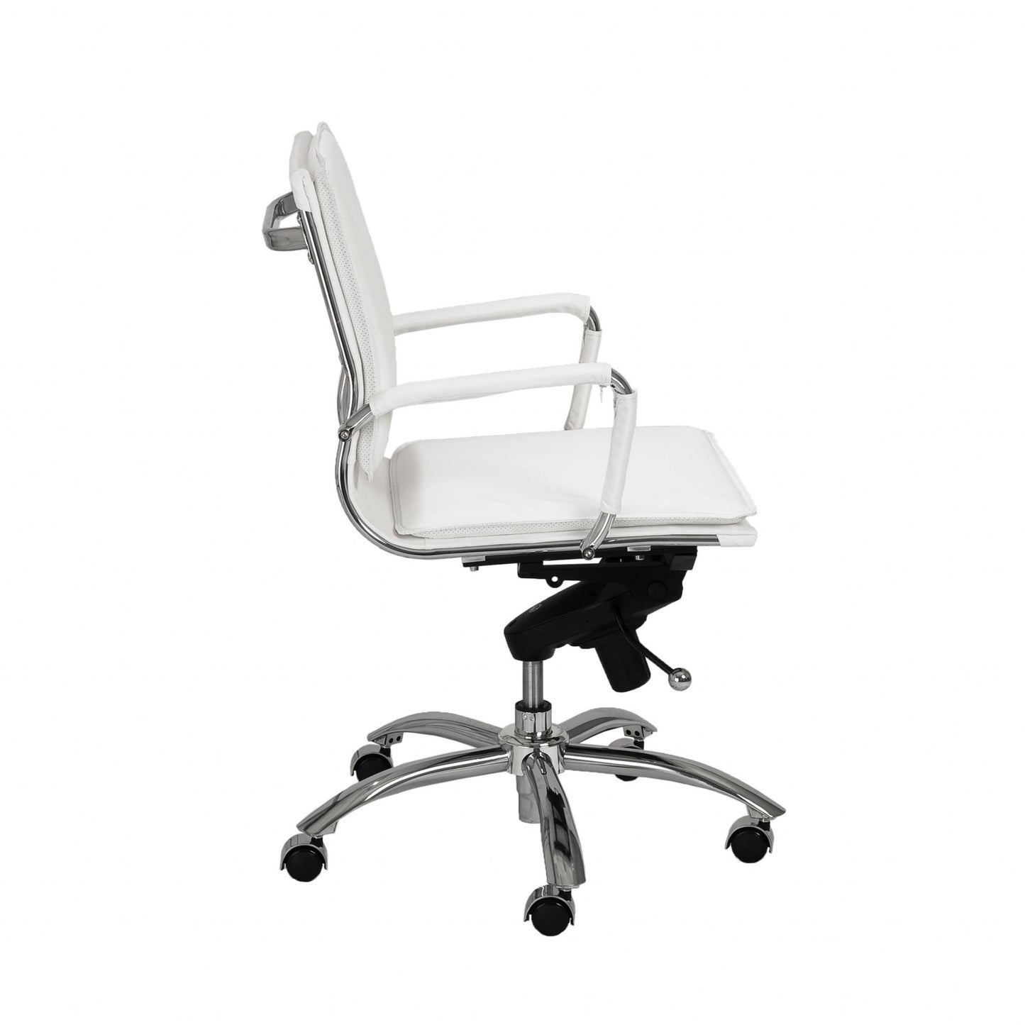 Low Back Office Chair in Black with Chromed Steel Base By Homeroots - 370555 | Office Chairs | Modishstore - 19
