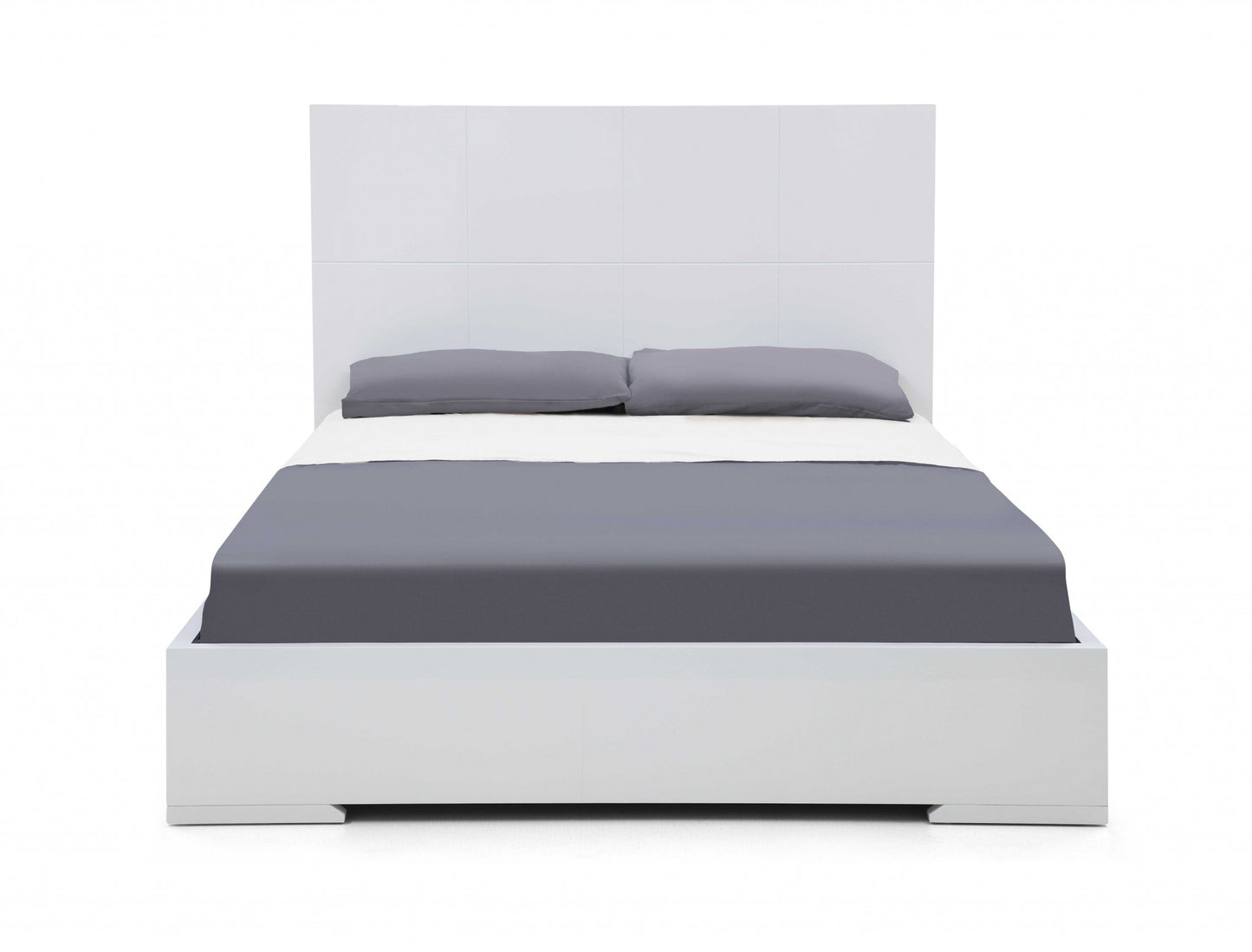 Contemporary White Queen Platform Bed By Homeroots | Beds | Modishstore - 4