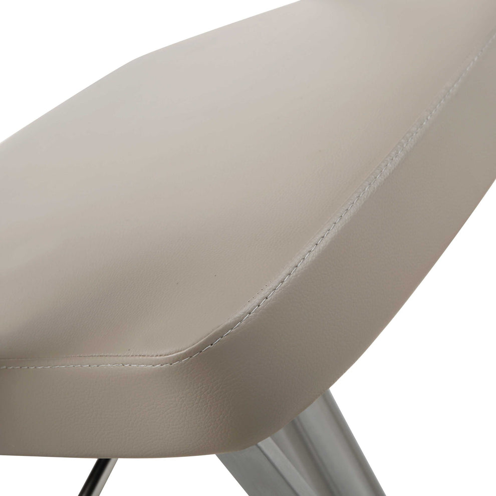 Modern Taupe Faux Leather Adjustable Barstool with Arms By Homeroots | Bar Stools | Modishstore - 5