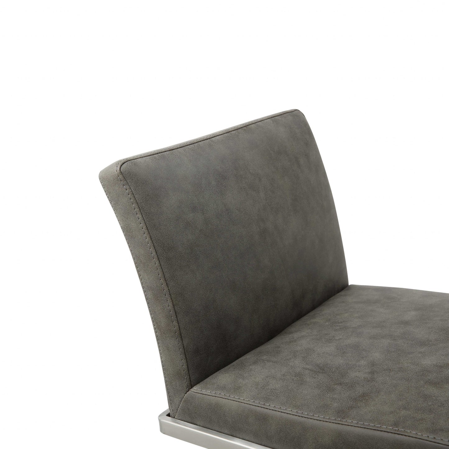 Sleek Dark Gray Faux Leather Adjustable Bar Stool By Homeroots | Bar Stools | Modishstore - 5
