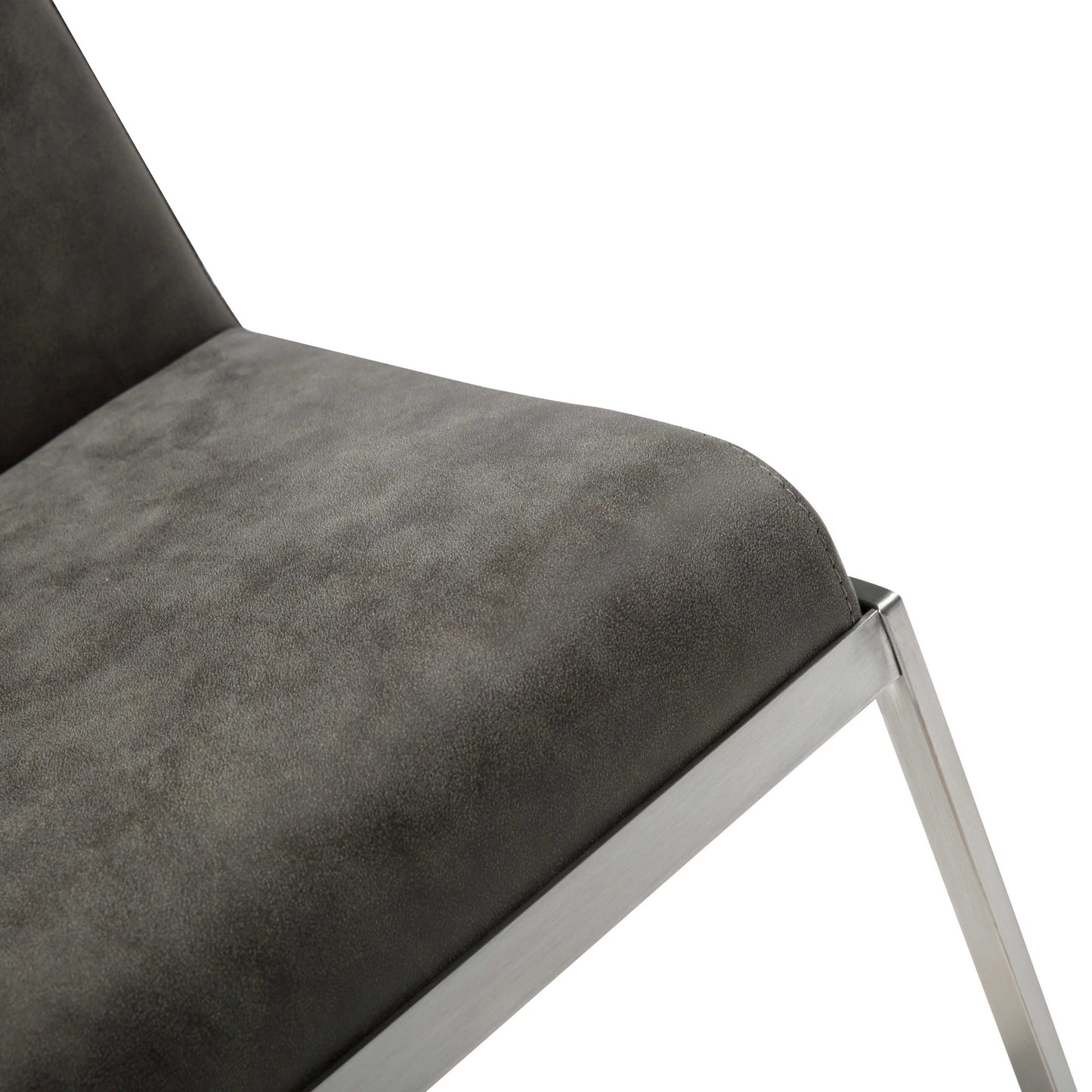 Sleek Dark Gray Faux Leather Adjustable Bar Stool By Homeroots | Bar Stools | Modishstore - 6